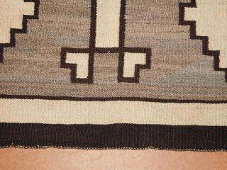 Antique Navajo Blanket American Indian weaving rug 4 ' 3  x7 ' 3  ca.  1920s 2