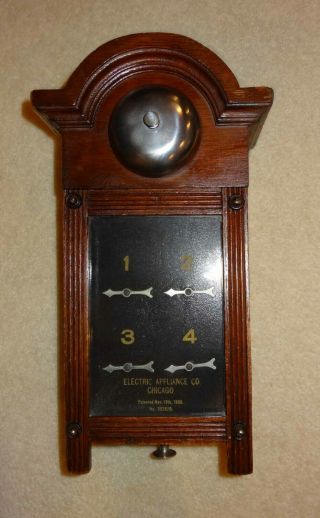 Antique 1888 Fire Bank Alarm Butlers Servant Elevator Call Bell Box Annunciator