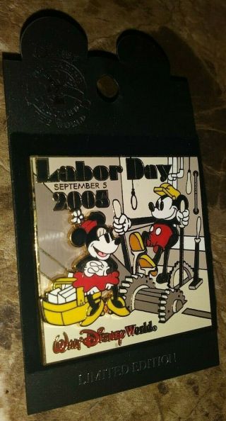 Walt Disney World 2005 Labor Day Minnie & Mickie Mouse Collectible Pin Rare /le