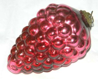 1890 ' s German Kugel Red Grape Cluster Christmas Ornament 2