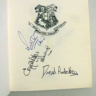 Signed Harry Potter Prisoner Of Azkaban Book Emma Watson Daniel Radcliffe Grint
