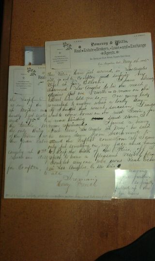 1885 Henry French Oakland To Los Angeles Train Journey San Jose Grocer 5p Letter