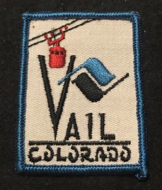 Vail Vintage Skiing Ski Patch Colorado Co Travel Souvenir Felt White Border