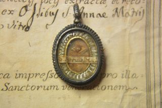 Shrine Reliquary Relicario S.  Anne Mother Of The Blessed Virgin Mary,  Doc 1744