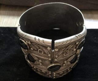 400 Gram Ceremonial Onyx Native American Sterling Silver Arm Band 4