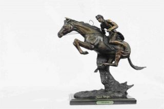 Cheyenne Bronze Sculpture By Frederic Remington 17 " X 19 "