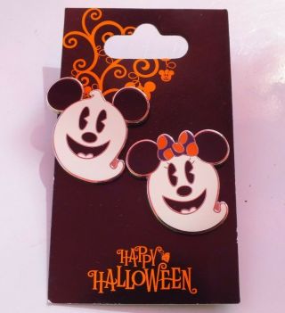 Disney Pin - Wdw Halloween Mickey Mouse And Minnie Mouse As Ghosts 72103