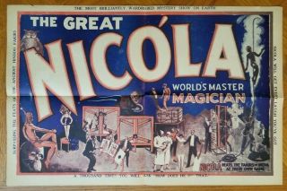 The Great Nicola Folding Promotional Flyer / Mini Poster Willam Nicol