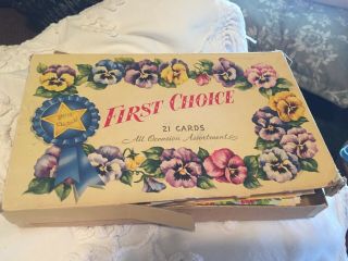 Vintage Box Of All Occasion Greeting Cards 50 
