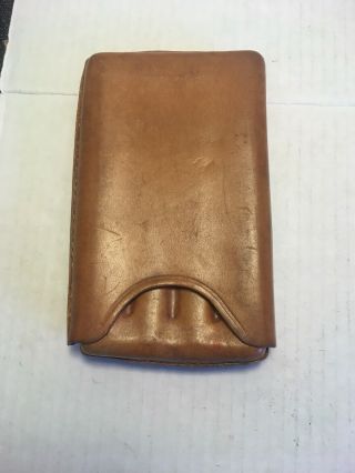 Vintage Leather Savinelli 4 Cigar Sleeve Holder Case 2