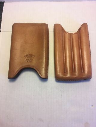 Vintage Leather Savinelli 4 Cigar Sleeve Holder Case 3