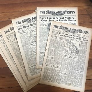 6 1944 Wwii Newspapers U.  S.  Navy Detroys Japanese Fleet At Battle Of Leyte Gulf