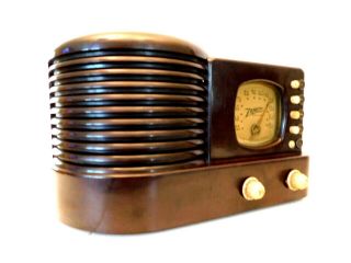 Vintage 1939 Zenith Classic Art Deco Antique Old Bakelite Tube Radio &