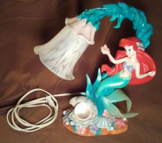 Vintage Disney Store The Little Mermaid Ariel Night Light Desk Lamp Statue Pixar