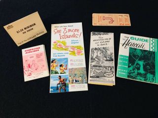Vintage Hawaii Brochure Pamphlet: Hawaiian Airlines Travel Ticket Maui Honolulu