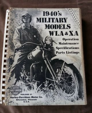 1940s Harley Military Models Wla Xa Operation Maintenance Specs Parts 1985