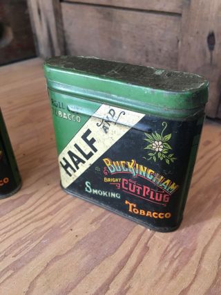Vintage Lucky Strike Half - And - Half Smoking Tobacco Buckingham Tin Advertising 4