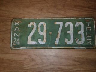1924 Kansas Truck License Plate - Auto Tag - Truck Tag 29 - 733 Old,  Antique