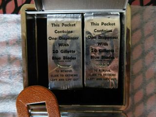 Vintage 1950 Gillette EXECUTIVE Safety Razor Rhodium w/ Travel Case 2