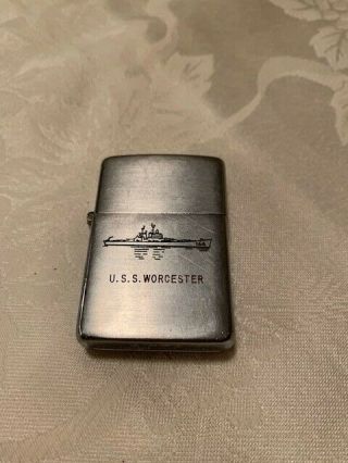 Vintage Zippo Lighter 3 - Barrel Hinge U.  S.  S.  Worcester