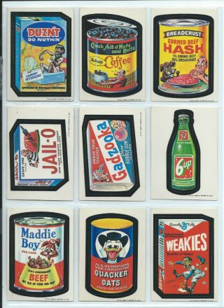 Wacky Packages 1973 Series 1 Complete Set Exmt Band - Ache,  Lavirus,  Paul Maul