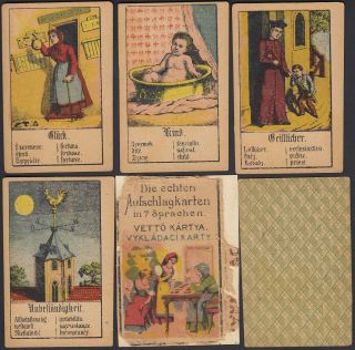 Antique Fortune telling cards Aufschlagkarten c.  1890 Germany / Austria 2