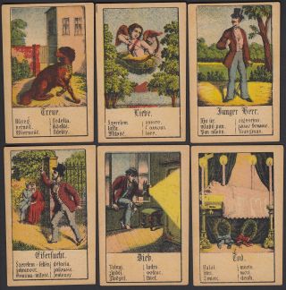 Antique Fortune telling cards Aufschlagkarten c.  1890 Germany / Austria 3