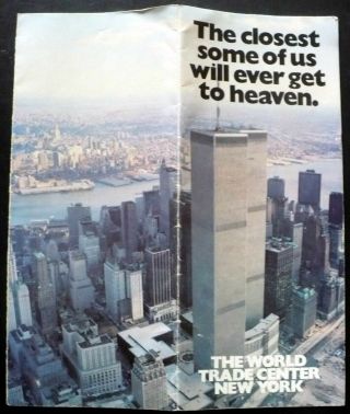 Circa 1980s Brochure,  Panorama Of York City From Atop World Trade Center