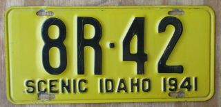 Idaho / Washington Co License Plate 1941 8r - 42