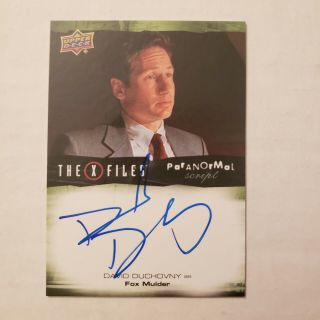 Upper Deck X - Files David Duchovny Auto Autograph A - Dd Rare Signed Fox Mulder