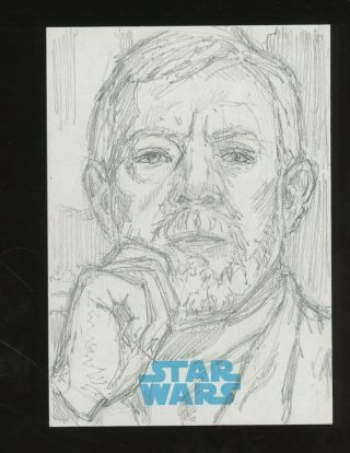 Topps Star Wars Jttfa Journey Sketch Card Obi - Wan Kenobi David Rabbitte Auto 1/1
