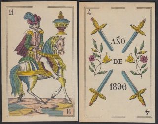 Antique Carta Espanola No.  54 Spanish Playing Cards 1896