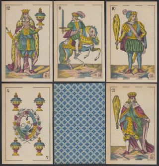 Antique Carta Espanola No.  54 Spanish playing cards 1896 2