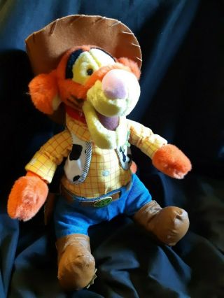 Disney Store Tigger Dressed As Woody Plush Stuffed Animal