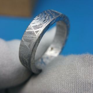 Meteorite Ring Muonionalusta Collectible Pendant Amulet Iron - Nickel 17.  7mm
