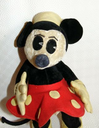 FABULOUS & x very rare 1930s Disney Minnie Mouse French O ' lis Cloth Doll 4