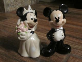 Mickey And Minnie Disney Salt And Pepper Shakers Wedding Bride And Groom
