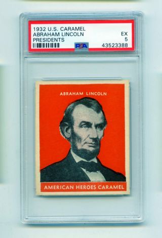 1932 U.  S.  Caramel President Abraham Lincoln Non Sports Card Psa Ex 5 (evans)