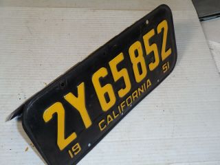 1951 - 52 - 53 - 54 - 55 California CAR license Plate pair RARE 7 DIGITS 6