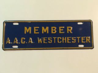 1966 Westchester County York Aaca License Plate Topper All