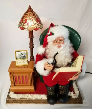 Vintage Holiday Times 20 " Animated Illuminated Story Teller Santa Lamp Cassette