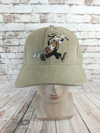 Disney Goofy Golf Hat Baseball Cap Brown Embroidered Spilling Clubs Adjustable