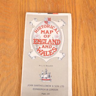 Historical Map Of England & Wales Vintage
