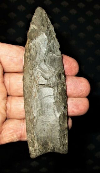 Giant Fluted Clovis Arrowhead - Authentic Paleo Indian Artifact With
