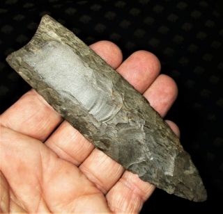 Giant Fluted Clovis Arrowhead - Authentic Paleo Indian Artifact with 2