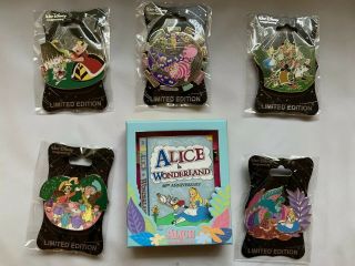 Wdi Disney Imagineering Alice In Wonderland 60th Anniversary 6 Pin Complete Set