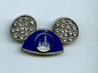 Disney Where Dreams Come True Jeweled Mickey Mouse Ears Hat Castle In Clouds Pin