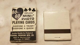 Vintage 1967 Mini - Photo Go - Go Topless Playing Cards Federal Premium Mfg CLUBS 2