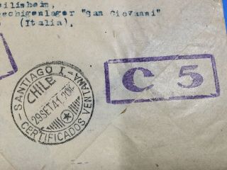 HOLOCAUST 1941 Airmail Cover From Rodi To Chile Survivor From RARE C5 7