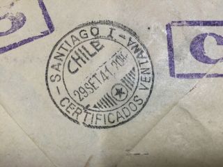 HOLOCAUST 1941 Airmail Cover From Rodi To Chile Survivor From RARE C5 8